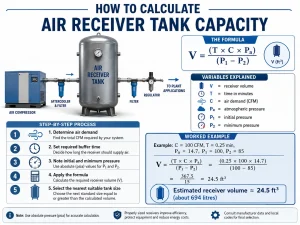 how to calculate air receiver tank capacity